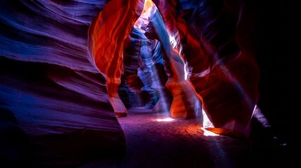 Antelope Canyon Magic: Sunbeams Dance in Ancient Slot Gorge
