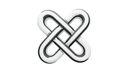 Interlocking White and Black Abstract Shape