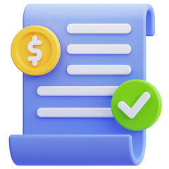 3D Invoice Payment Icon
