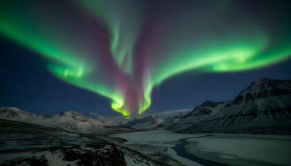 Spectacular Aurora Borealis Over Winter Wonderland