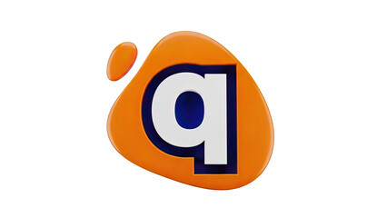 Orange Blob with Letter 'q' Logo