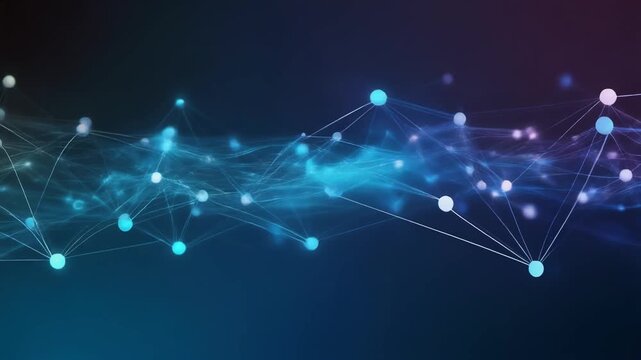 Digital vector design of an abstract blue technology background featuring glowing fiber optics, bright star flares, and magic light spots representing global energy and science concepts in space