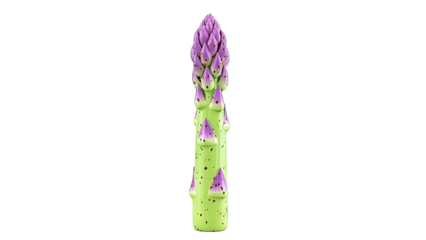 Stylized Asparagus Spear with Purple Tips