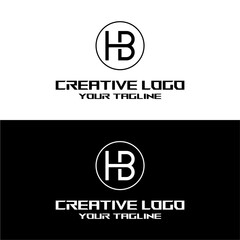 Obraz premium creative letter logo hb design vector