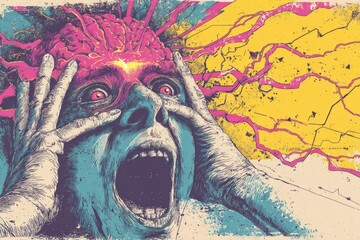 The amygdala becoming hyperactive, increasing anxiety and fear responses.