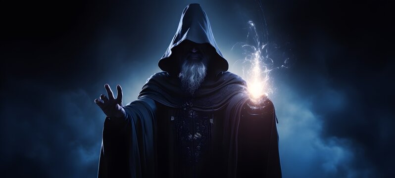 silhouette of wizard,generative AI