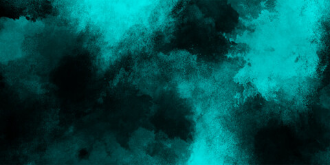 Obraz premium abstract cloud and vapor texture background. Black and blue smoke aquarelle smudge illustration smooth grungy smokey light pastel colors ink glow. Teal color powder explosion 