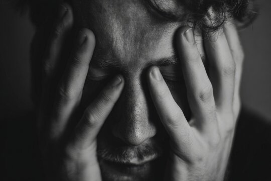 A person experiencing anxiety due to imbalanced neurotransmitters.