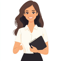  Professional Woman Holding a Book Ready to Engage