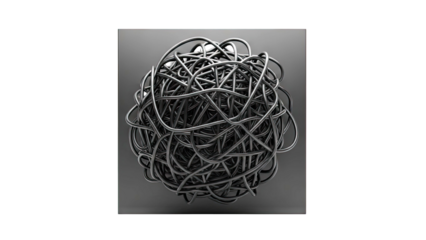 Tangled Black Wires Sphere