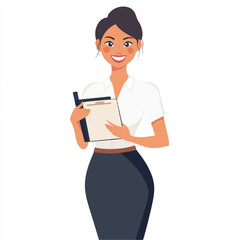 Professional Woman Holding Clipboard Smiling