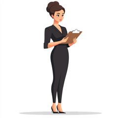 Professional Woman Holding Clipboard.