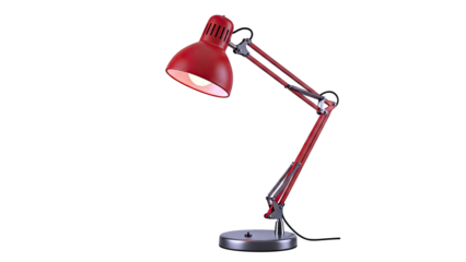 Red Architect Desk Lamp with Adjustable Arm