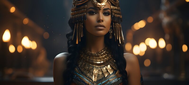 realistic photo of a glossy Cleopatra,generative AI