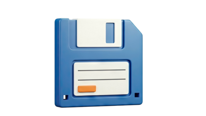 3D Render of a Blue Floppy Disk