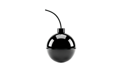Glossy black bomb illustration