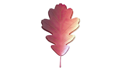 Red Oak Leaf Illustration with Gradient Colors