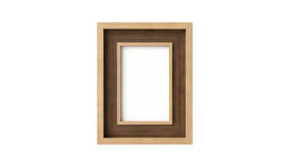 Modern Rectangular Photo Frame with Dual Wood Tones