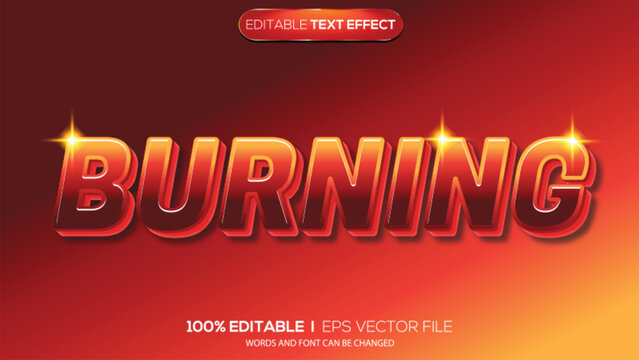 3d text effect burning theme