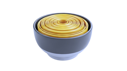 Yellow Coiled Wire in a Grey Bowl