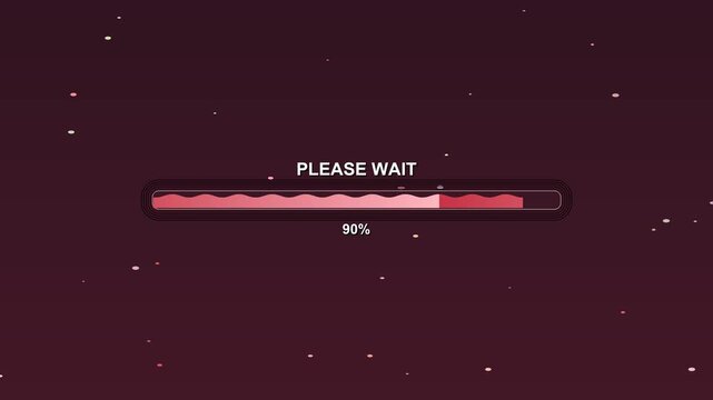 The progressbar animation shows a loading screen at 99 percent completion. It is designed for streamers and video creators to indicate waiting times for their audience.