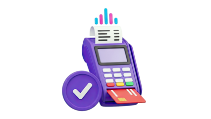 Payment Terminal with Credit Card and Checkmark