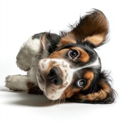 Playful puppy with floppy ears