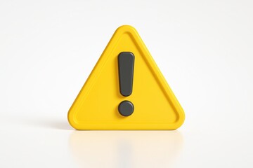 Alert Symbol: A vivid yellow triangle displaying a black exclamation point, a universal sign of caution, poised on a simple plane. Evoking immediate recognition and a sense of impending information. 