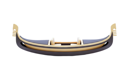 Stylized Gondola Model with Beige and Brown Tones