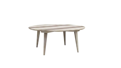 Round Wooden Table with Tapered Legs
