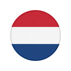 Obraz premium Netherlands flag circle isolated on transparent background