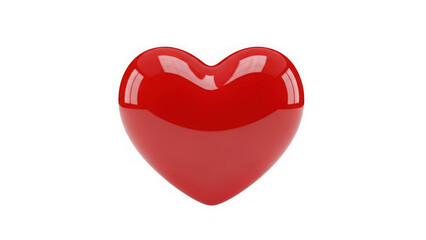 Glossy red 3d heart isolated on transparent background