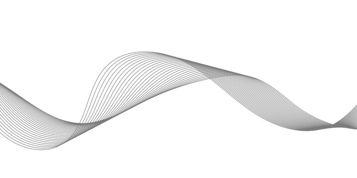 Abstract black and white wave design featuring curved vector lines and a fluid motion pattern for a modern technology background texture or artistic wallpaper backdrop
