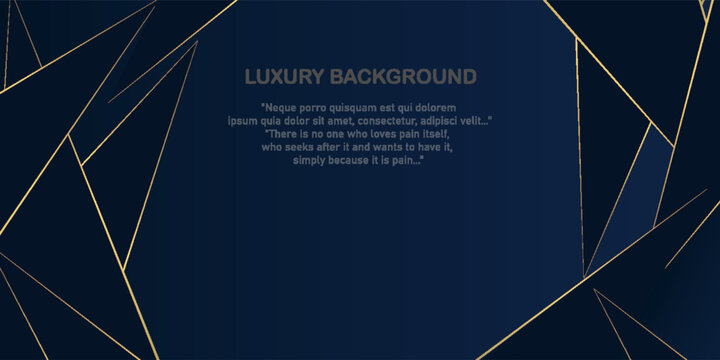 Abstract polygonal pattern luxury golden line with dark navy blue template background. Luxury and elegant. Style poster, cover, artwork, banner. design simple. background modern.