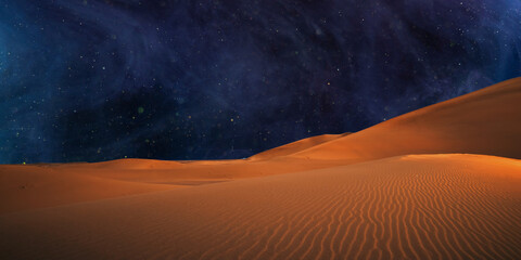 beautiful view of the desert in the evening