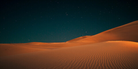 beautiful view of the desert in the evening