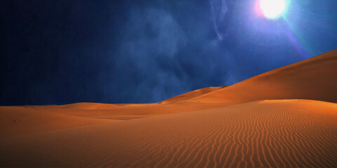 beautiful view of the desert in the evening