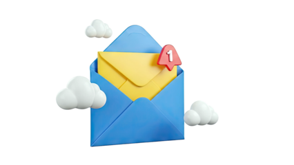 3D Email Notification with Clouds