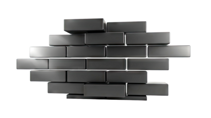 Abstract Black Brick Wall Construction