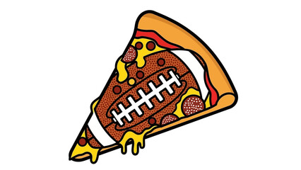 Pizza Slice Football Icon for Super Bowl Sunday