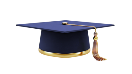 Black Graduation Cap with Gold Tassel and Trim