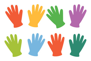 Fototapeta premium A colorful illustration of multiple hands in different colors on a white background