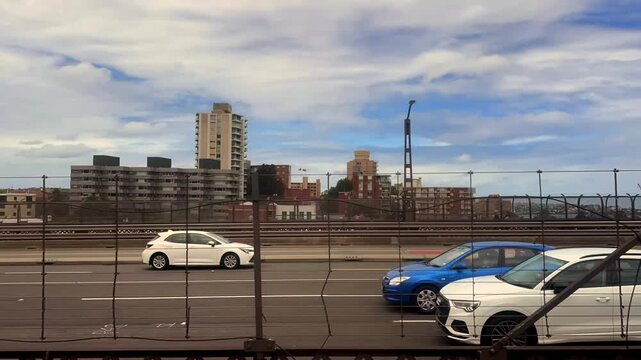 Time lapse videos of traffic on Sydney Harbour Bridge.Around 160,000 to over 200,000 vehicles pass over the Sydney Harbour Bridge daily,