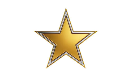 Obraz premium Golden Five-Pointed Star with Silver Outline