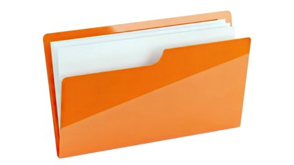 Orange File Folder with White Paper