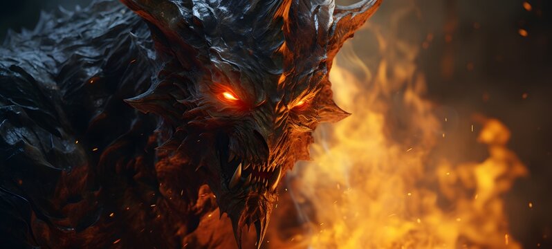 realistic photo of a glossy ifrit undead ,generative AI