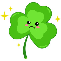 Fototapeta premium Cute Cartoon Shamrock Character