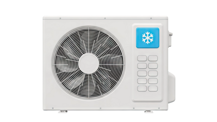Outdoor Air Conditioner Unit with Snowflake Symbol