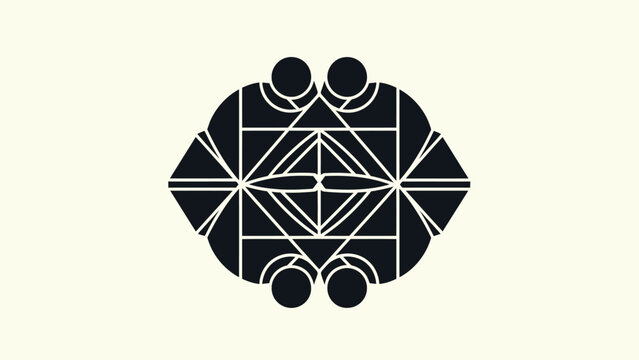 Geometric Pattern Black Circle Design Element.