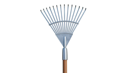 Metal Leaf Rake with Wooden Handle